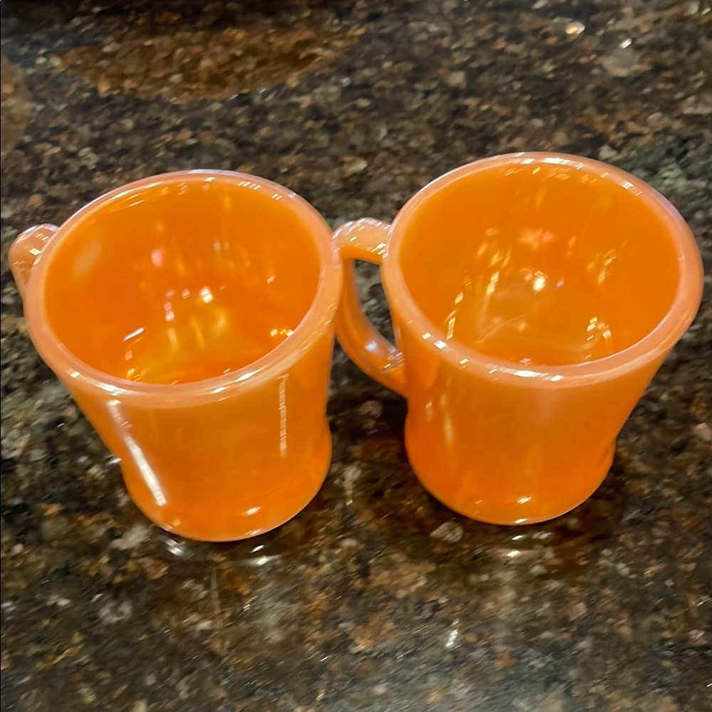 Vintage Fire King Peach Luster ware Lusterware Coffee Cup Mug Anchor Hocking